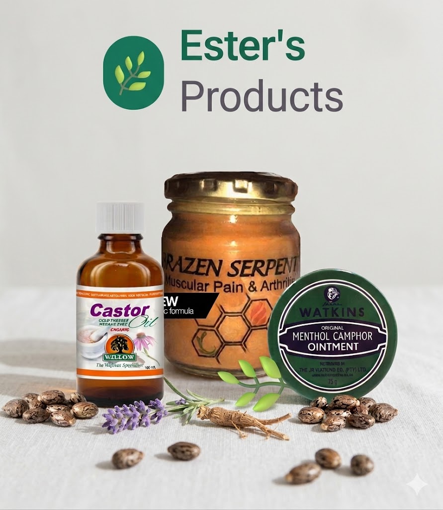 Natural health products and remedies at Ester's shop in Malmesbury