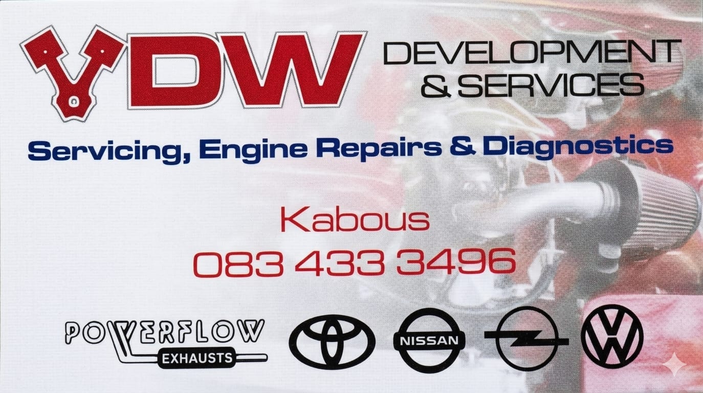 VDW Development & Services business card